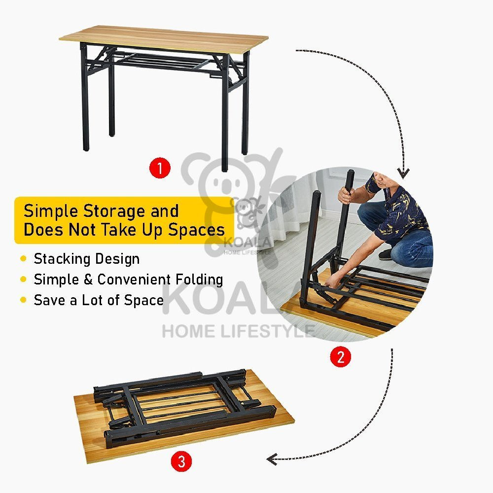 Koala Home Foldable Table Folding table Computer Table Study Tables Long Desk Training Table Free installation