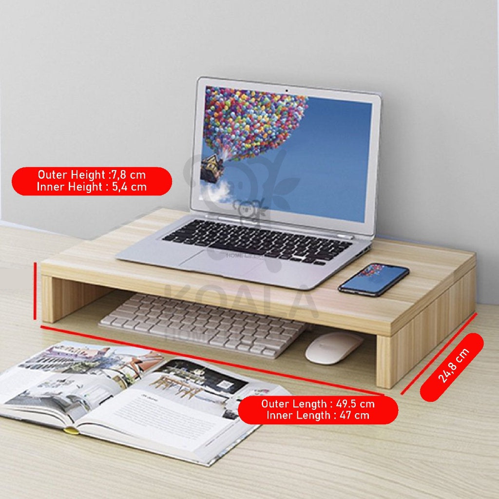 Koala Home Wooden Monitor Riser Stand/Ergonomic Laptop Stand/Desk Organizer Keyboard Storage