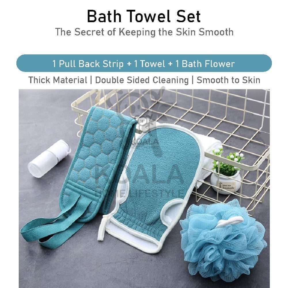 Koala Home Exfoliating Bathing Glove Bath Ball,bath Flower Back Scrub  3 Pcs/Set