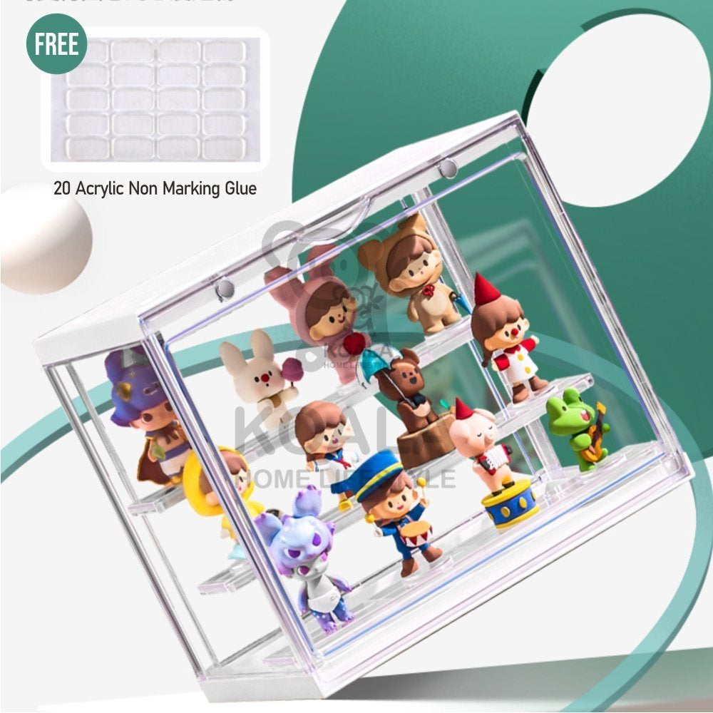 Koala Home Blind Box Figurine Popmart Display Cabinet Storage box Organizer in Transparent acrylic fit 12-16pcs