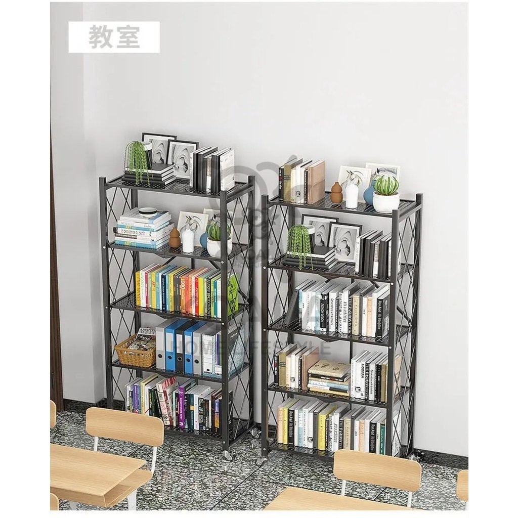 Koala Home Folding Kitchen Storage Rack/Shelf Installation-Free with Wheels/Foldable Kitchen Storage Rack/Shelf