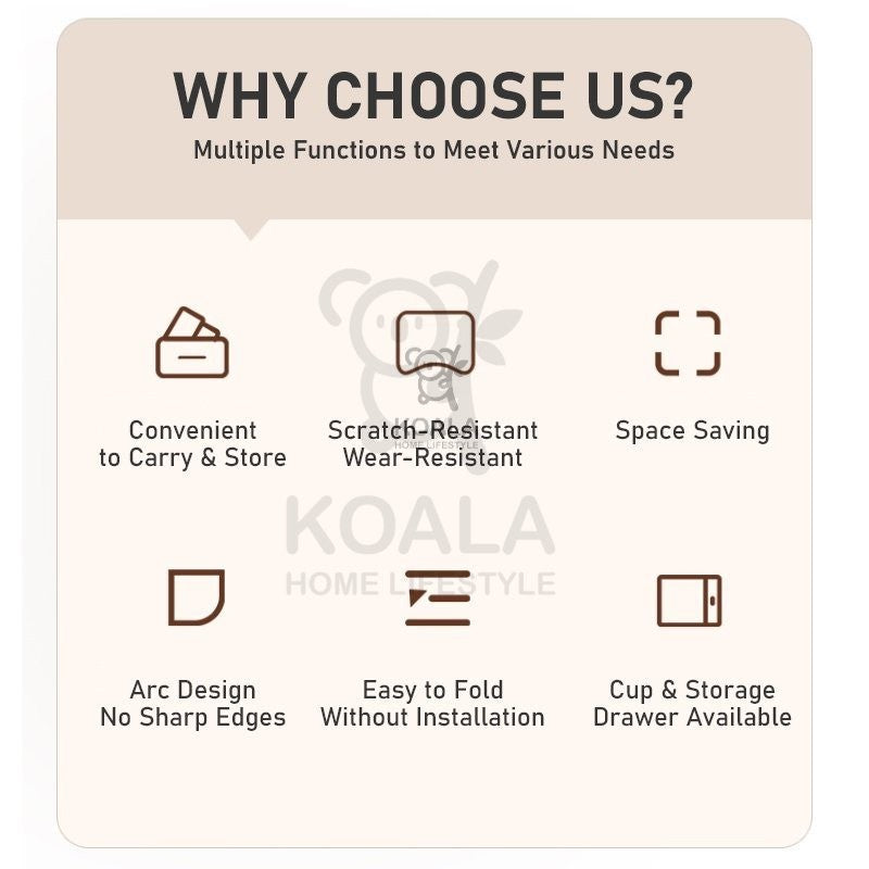 Koala Home Multi-purpose Foldable Laptop Table Lazy Table Bed Table with Tablet Holder for Work