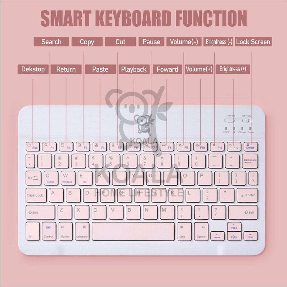 Koala Home Wireless Bluetooth Keyboard  Mouse Set mute Set Rechargeable Compatible with Phone/Tablet/iPad