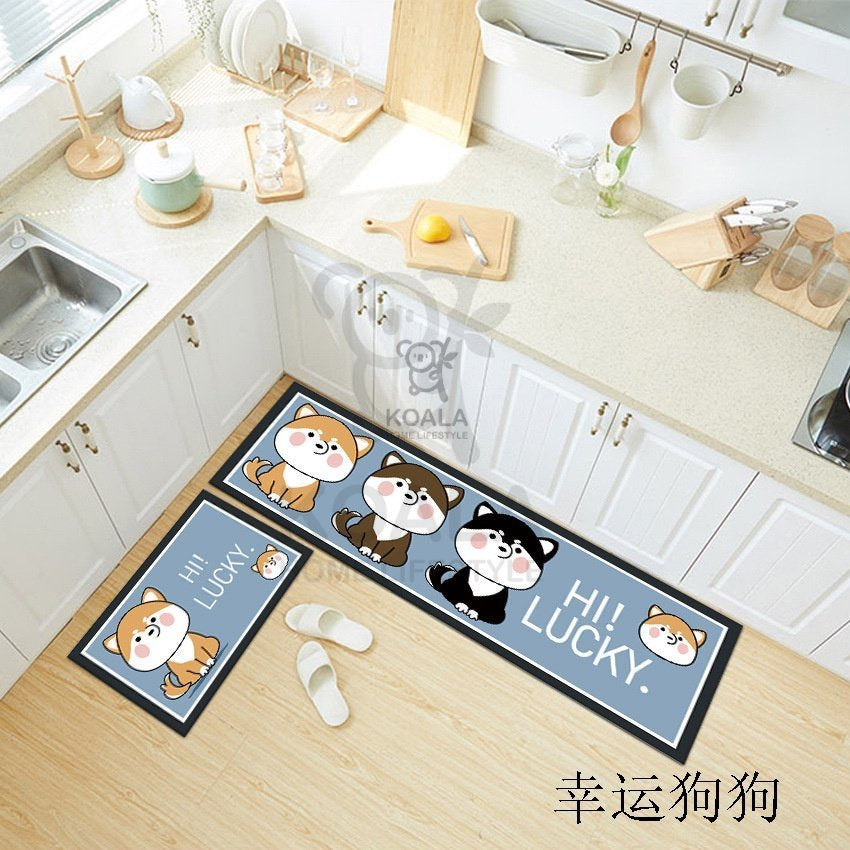 Koala Home Anti Slip Floor Mat Cartoon Geometric Nordic Carpet Bathroom/Living Room/ Kitchen/Door Mat