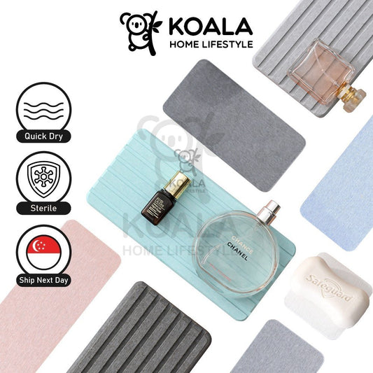 Koala Home Diatomite Mat for Kitchen Sink/Dishes Drying Mat/Bathroom Sink/Toothbrush Cup Coaster/Quick Dry