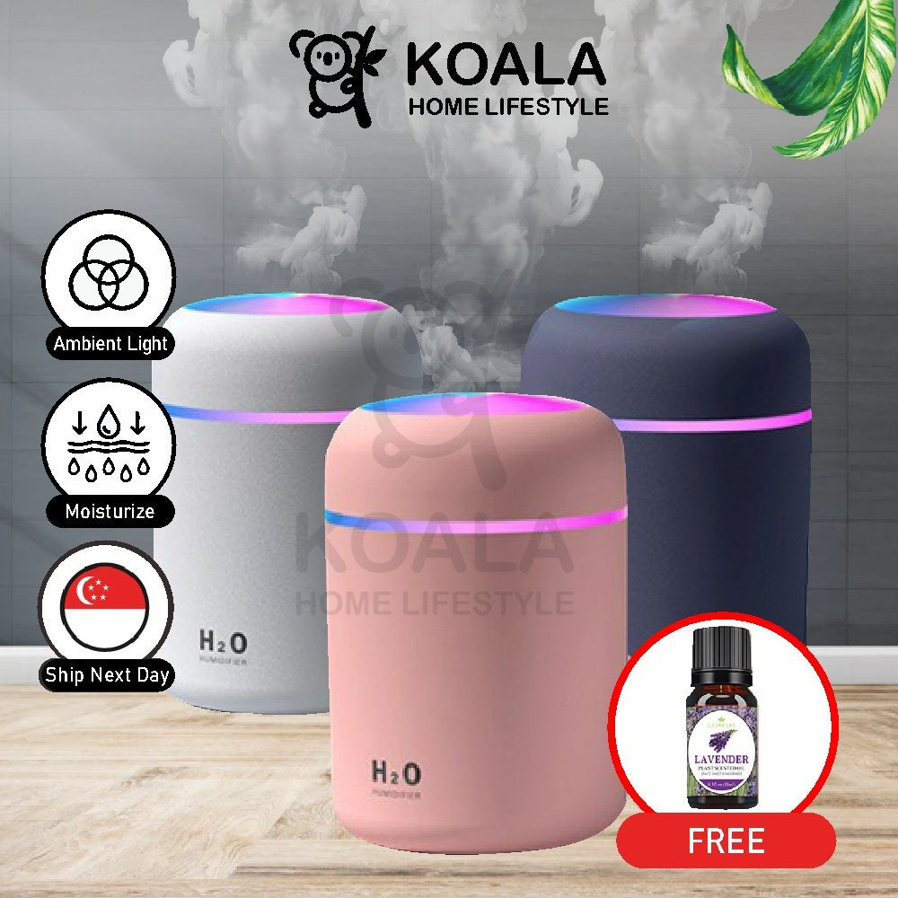 Koala Home Air Humidifier Diffuser Purifier Aromatherapy Car Humidifier 300ml LED Light Teacher's Day Gift