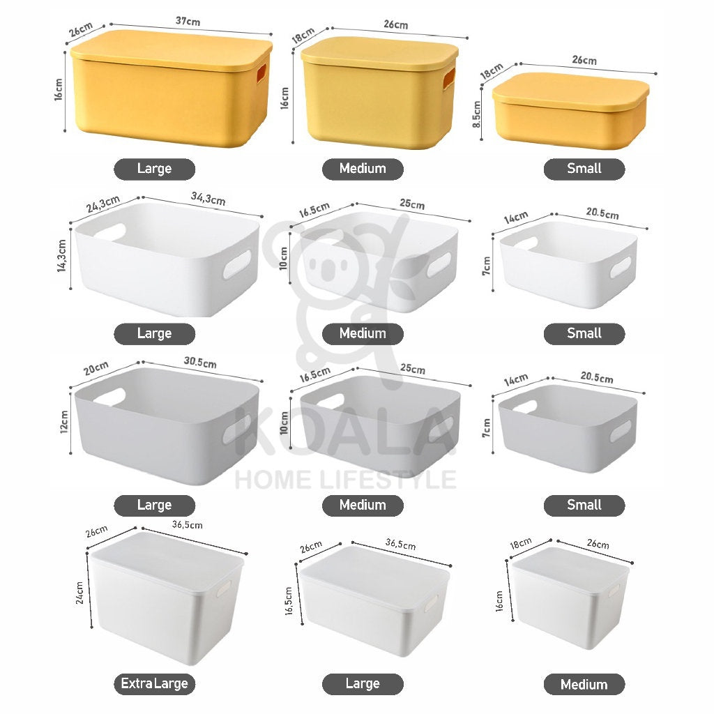 Koala Home Stackable Storage Box with lid/Large Storage Boxes/Cabinet organizer Organizer Quality Home收纳盒