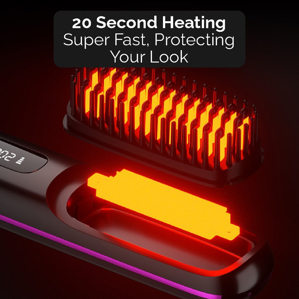 Koala Home Mini Hair Straightener/Hair Comb Straightener Comb Curler/ Wireless Hair Straightener WitNegative Ion