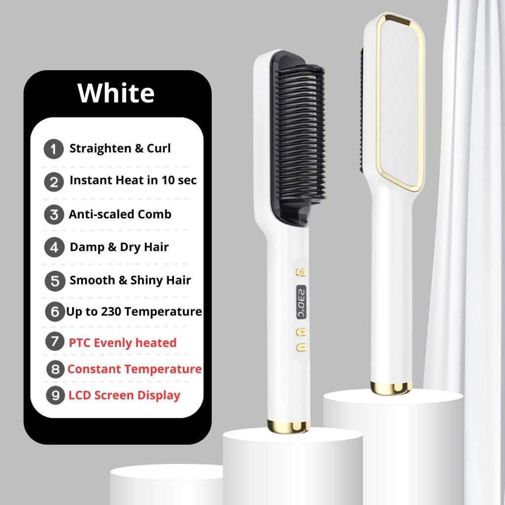 Koala Home Mini Hair Straightener/Hair Comb Straightener Comb Curler/ Wireless Hair Straightener WitNegative Ion