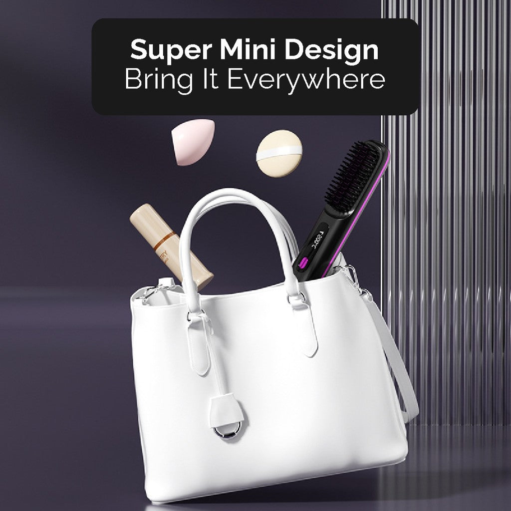 Koala Home Mini Hair Straightener/Hair Comb Straightener Comb Curler/ Wireless Hair Straightener WitNegative Ion