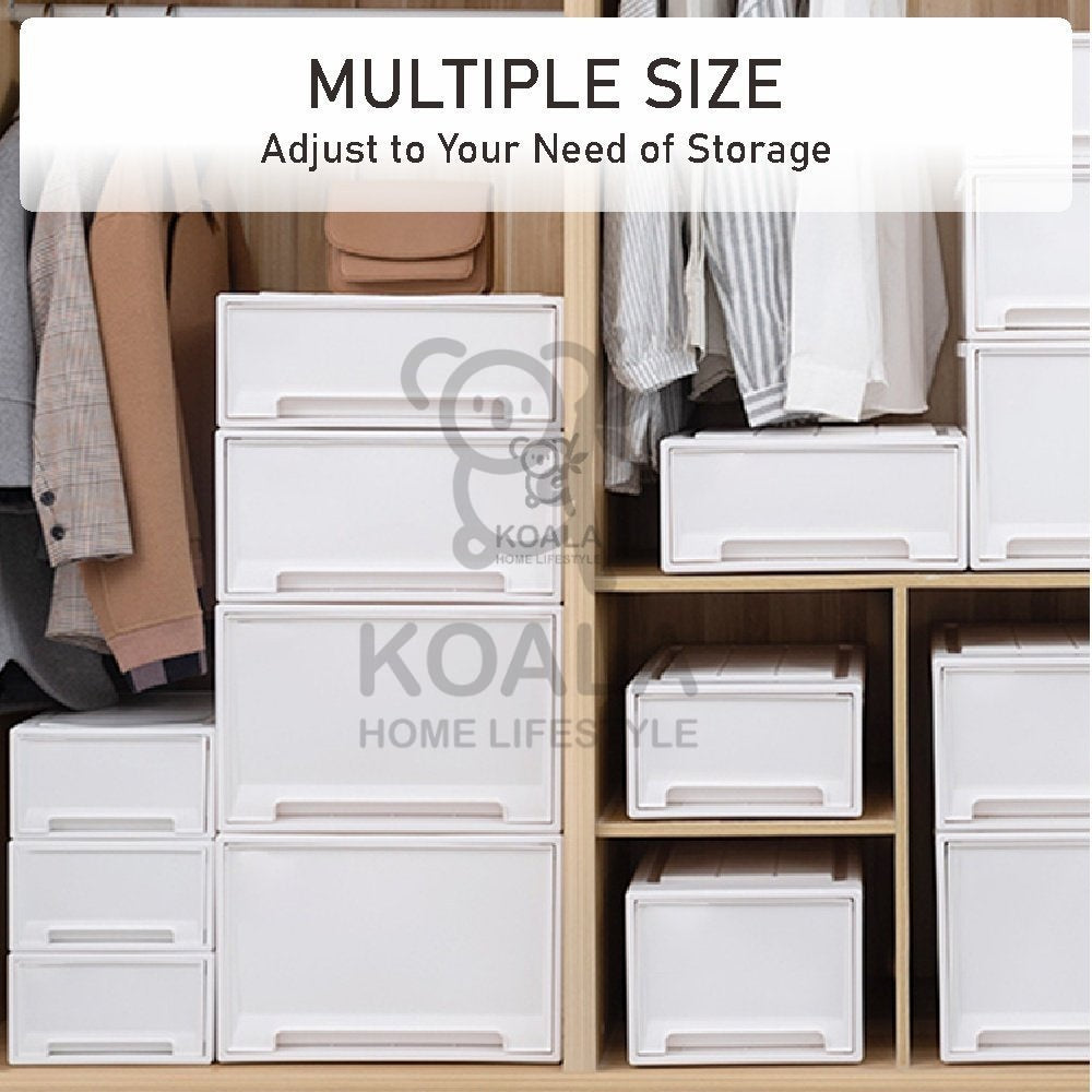 Koala Home Storage Drawers Box Stackable Storage Chest Drawers Box Transparent Plastic Organizer / Container