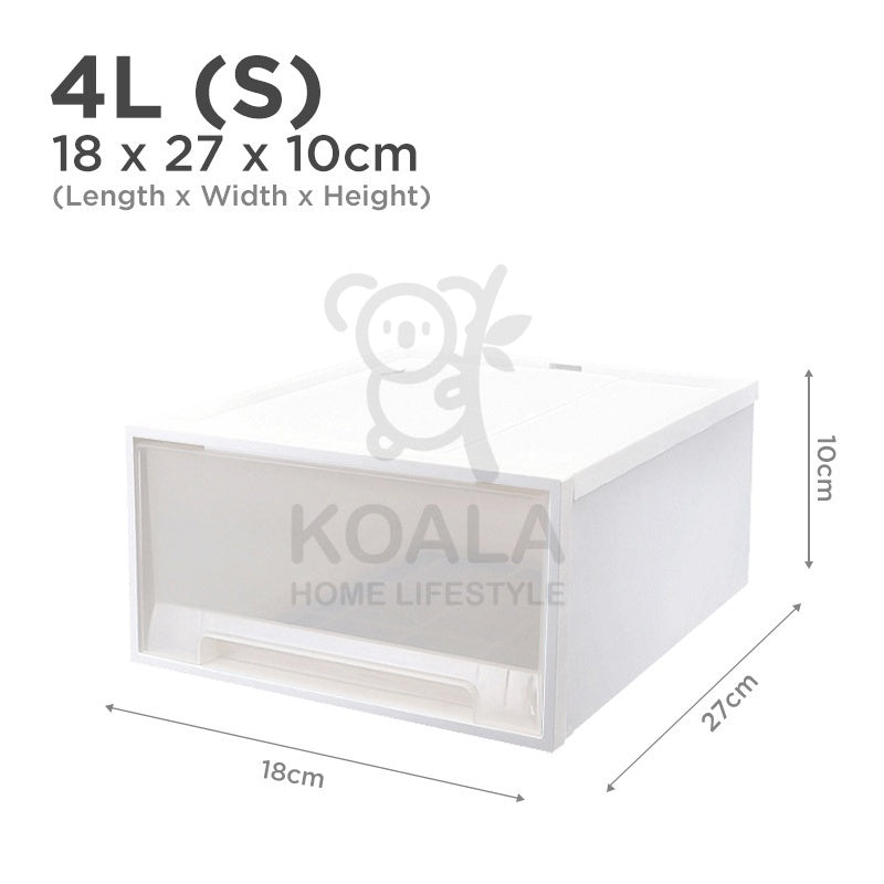 Koala Home Storage Drawers Box Stackable Storage Chest Drawers Box Transparent Plastic Organizer / Container