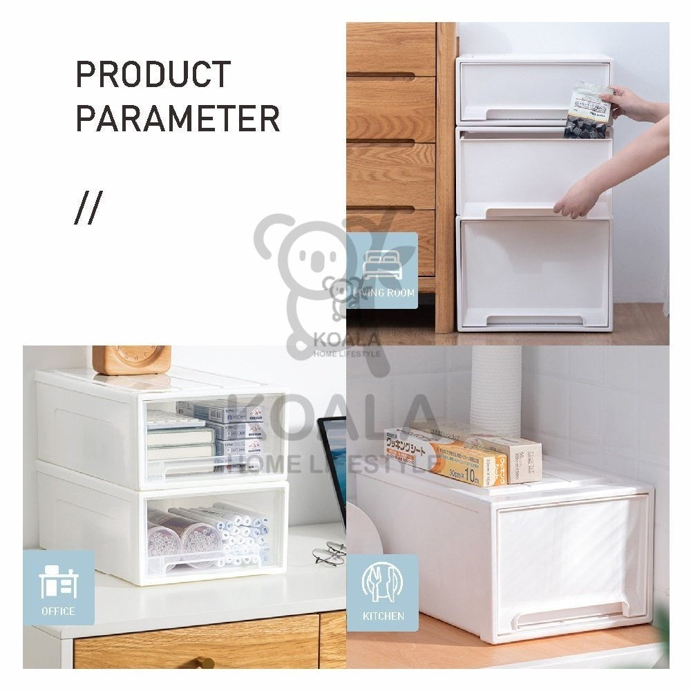 Koala Home Storage Drawers Box Stackable   Storage Chest Drawers Box Transparent Plastic Organizer / Container