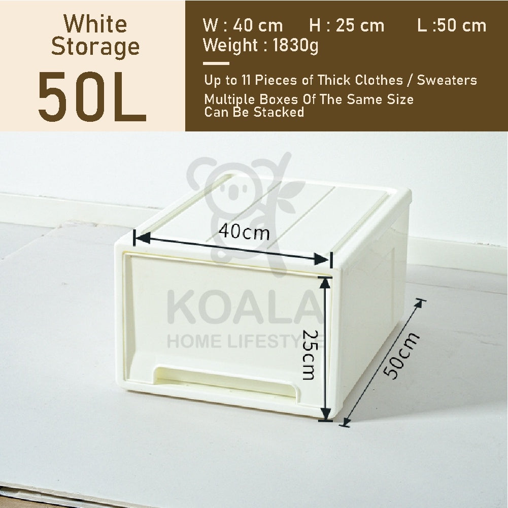 Koala Home Storage Drawers Box Stackable Storage Chest Drawers Box Transparent Plastic Organizer / Container