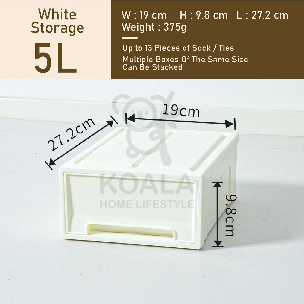 Koala Home Storage Drawers Box Stackable Storage Chest Drawers Box Transparent Plastic Organizer / Container