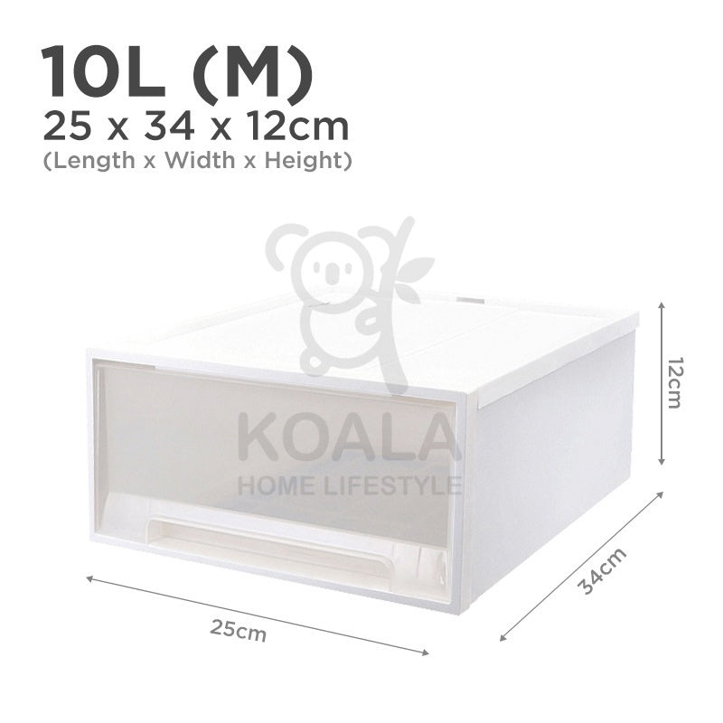 Koala Home Storage Drawers Box Stackable Storage Chest Drawers Box Transparent Plastic Organizer / Container