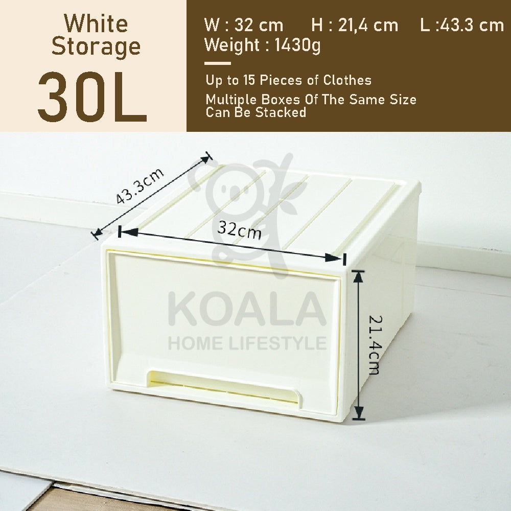 Koala Home Storage Drawers Box Stackable Storage Chest Drawers Box Transparent Plastic Organizer / Container