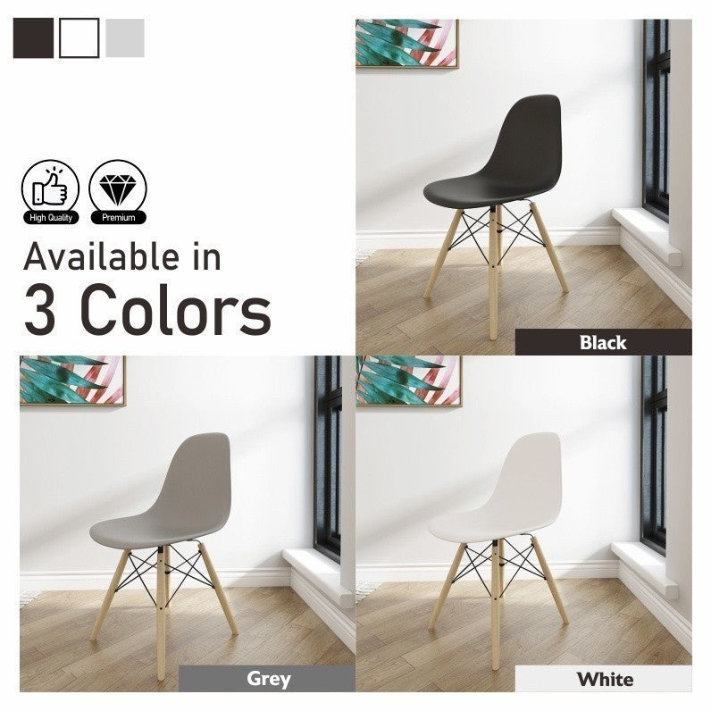 Koala Home Eames Dining Chair Leisure Office Chairs PP Wood Leg Nordic Style Sturdy Hotel Stool