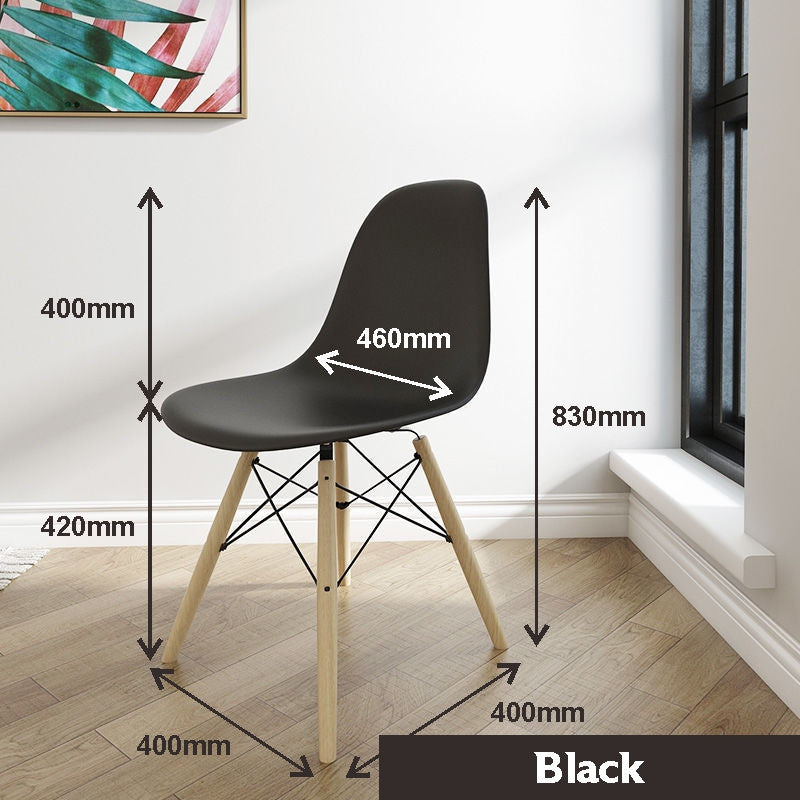 Koala Home Eames Dining Chair Leisure Office Chairs PP Wood Leg Nordic Style Sturdy Hotel Stool