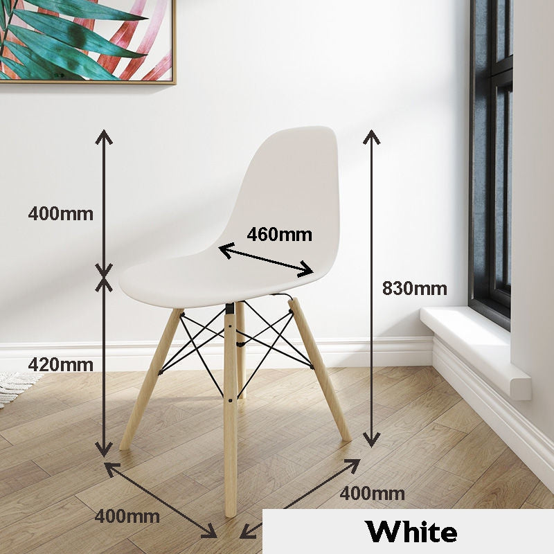 Koala Home Eames Dining Chair Leisure Office Chairs PP Wood Leg Nordic Style Sturdy Hotel Stool