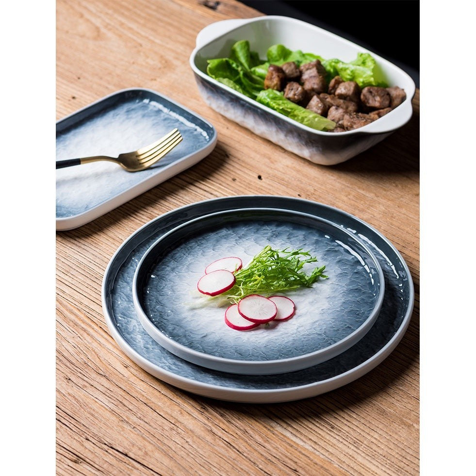 Koala Home Japanese Retro Tableware Collection|Ceramic Plate | Stone Plate |Ceramic Stone Plate and Bowl Collection