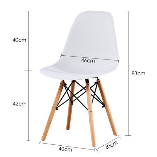 Koala Home Eames Dining Chair Leisure Office Chairs PP Wood Leg Nordic Style Sturdy Hotel Stool