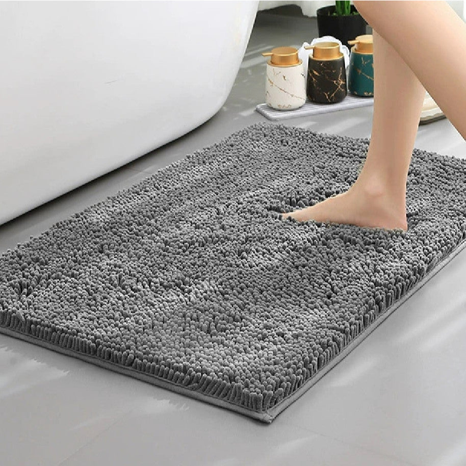 Koala Home Solid Color TPR Chenille Non-Slip Absorbent Bathroom Rug/Floor Mat/Carpet/ Kitchen Mat