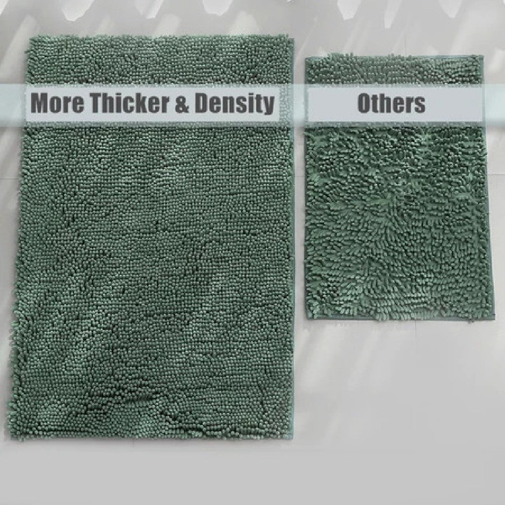 Koala Home Solid Color TPR Chenille Non-Slip Absorbent Bathroom Rug/Floor Mat/Carpet/ Kitchen Mat