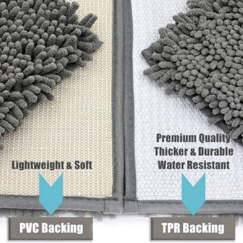 Koala Home Solid Color TPR Chenille Non-Slip Absorbent Bathroom Rug/Floor Mat/Carpet/ Kitchen Mat