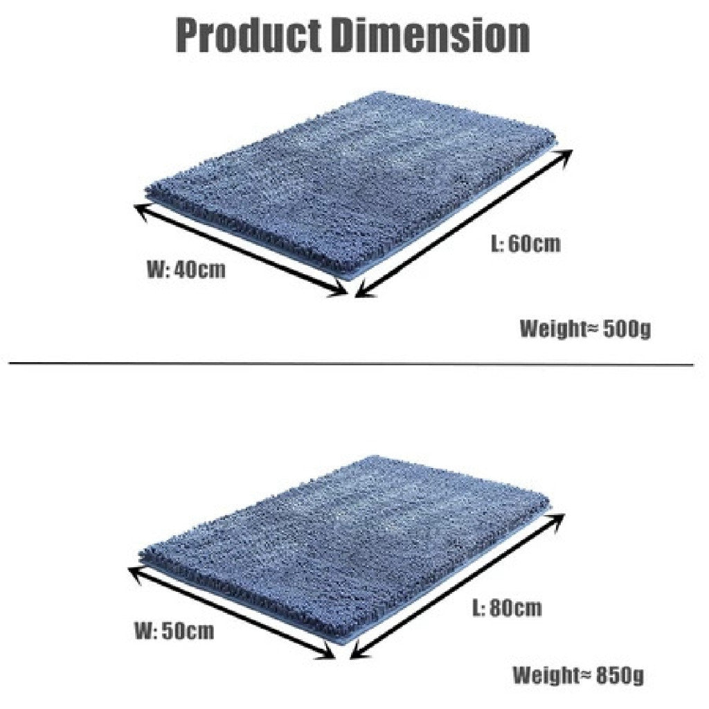 Koala Home Solid Color TPR Chenille Non-Slip Absorbent Bathroom Rug/Floor Mat/Carpet/ Kitchen Mat