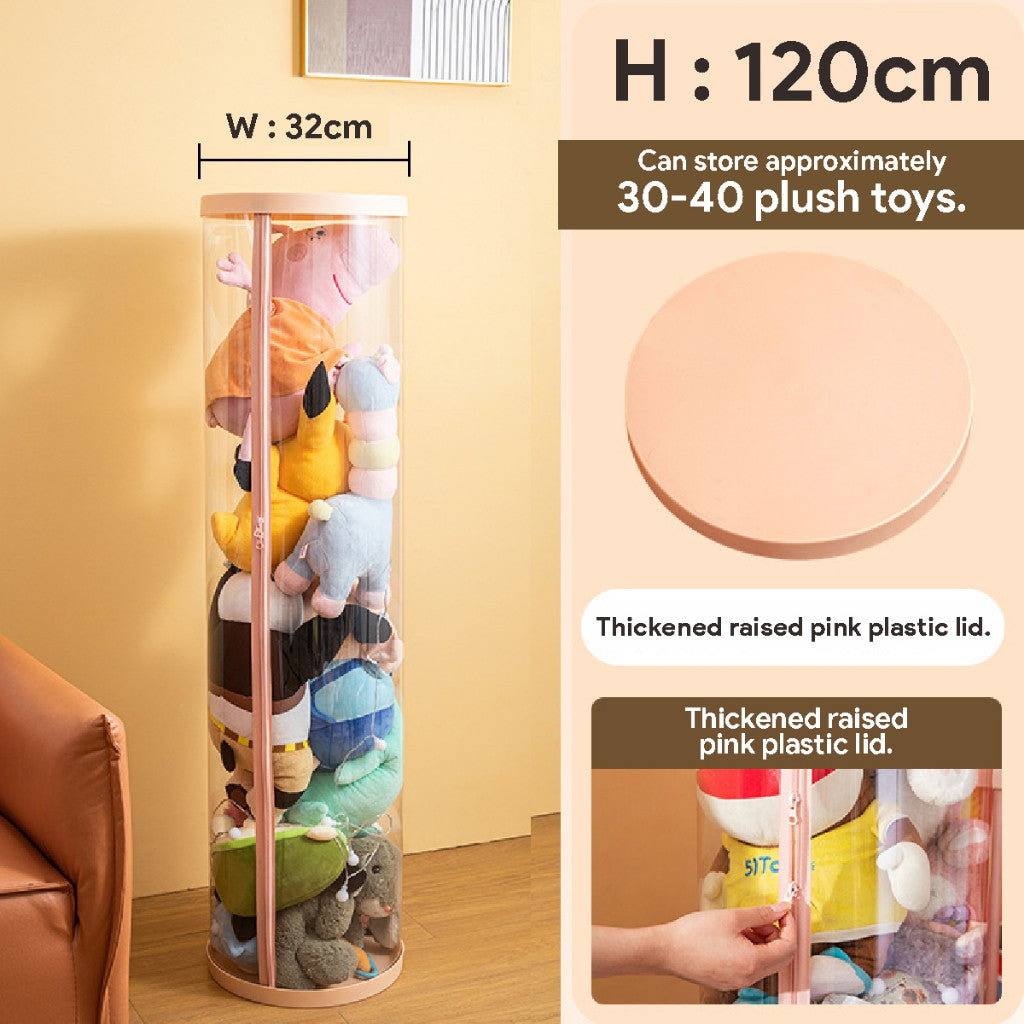 Koala Home Toy Storage/ Plush Doll Storage Box/ Toy Organizer Transparent PVC  Soft Toys Storage/  Dustproof Storage With Wheels