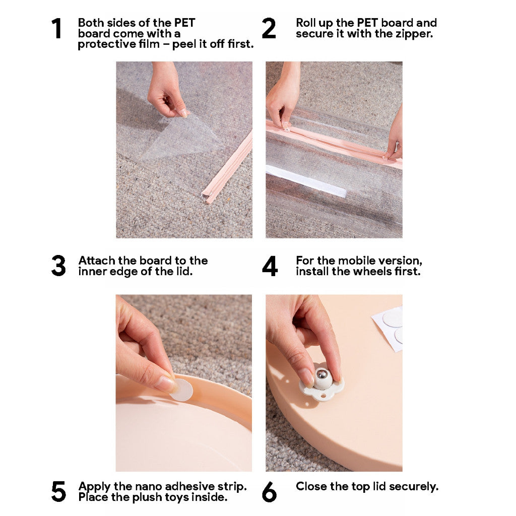 Koala Home Toy Storage/ Plush Doll Storage Box/ Toy Organizer Transparent PVC  Soft Toys Storage/  Dustproof Storage With Wheels