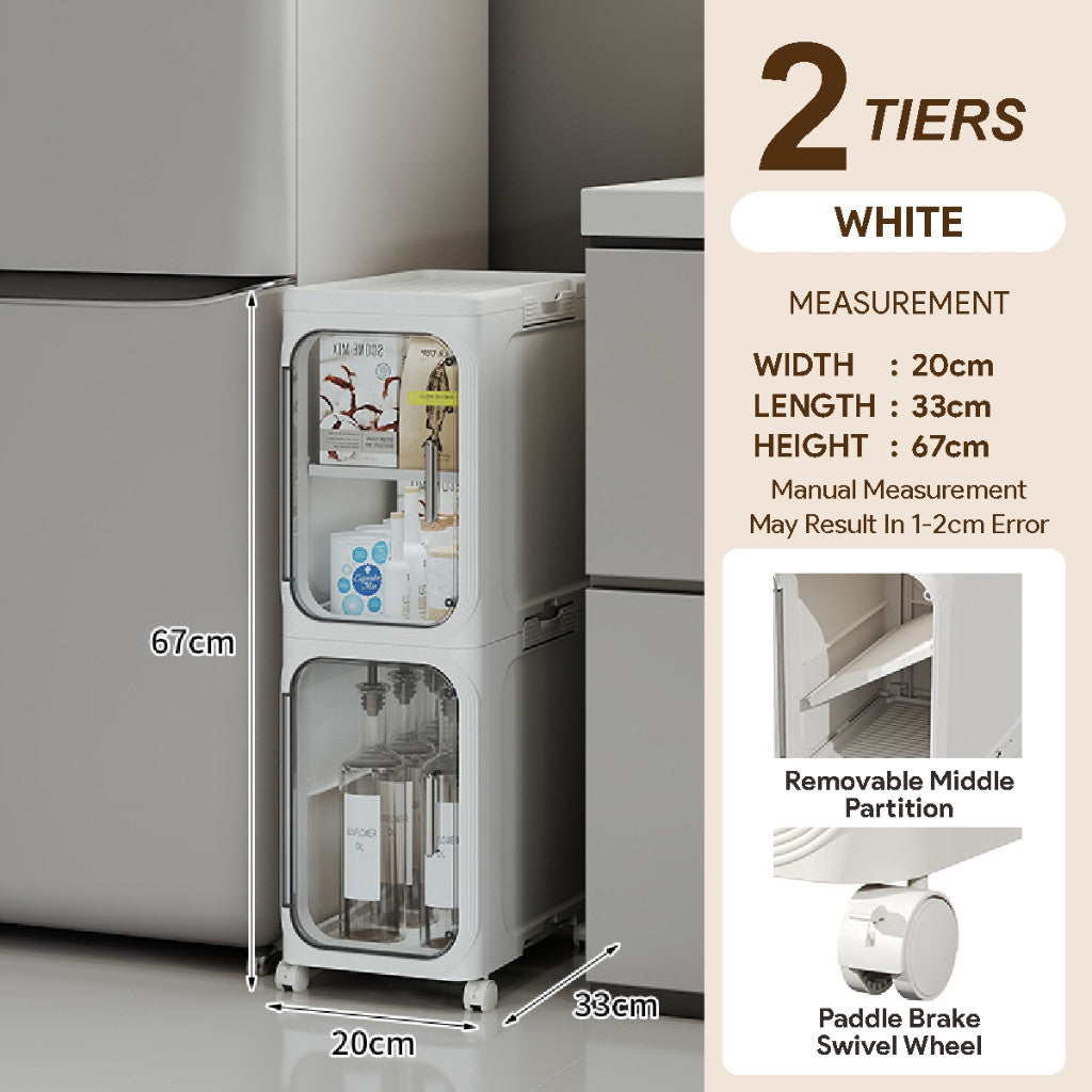 Koala Home  Slim Cabinet/kitchen cabinet / Plastic Storage Drawers / kitchen Organizer Shelf Rack
