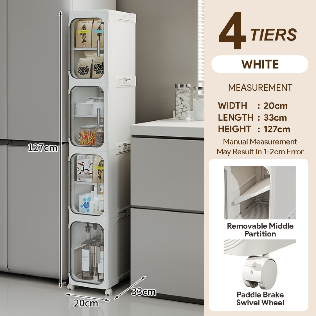 Koala Home  Slim Cabinet/kitchen cabinet / Plastic Storage Drawers / kitchen Organizer Shelf Rack