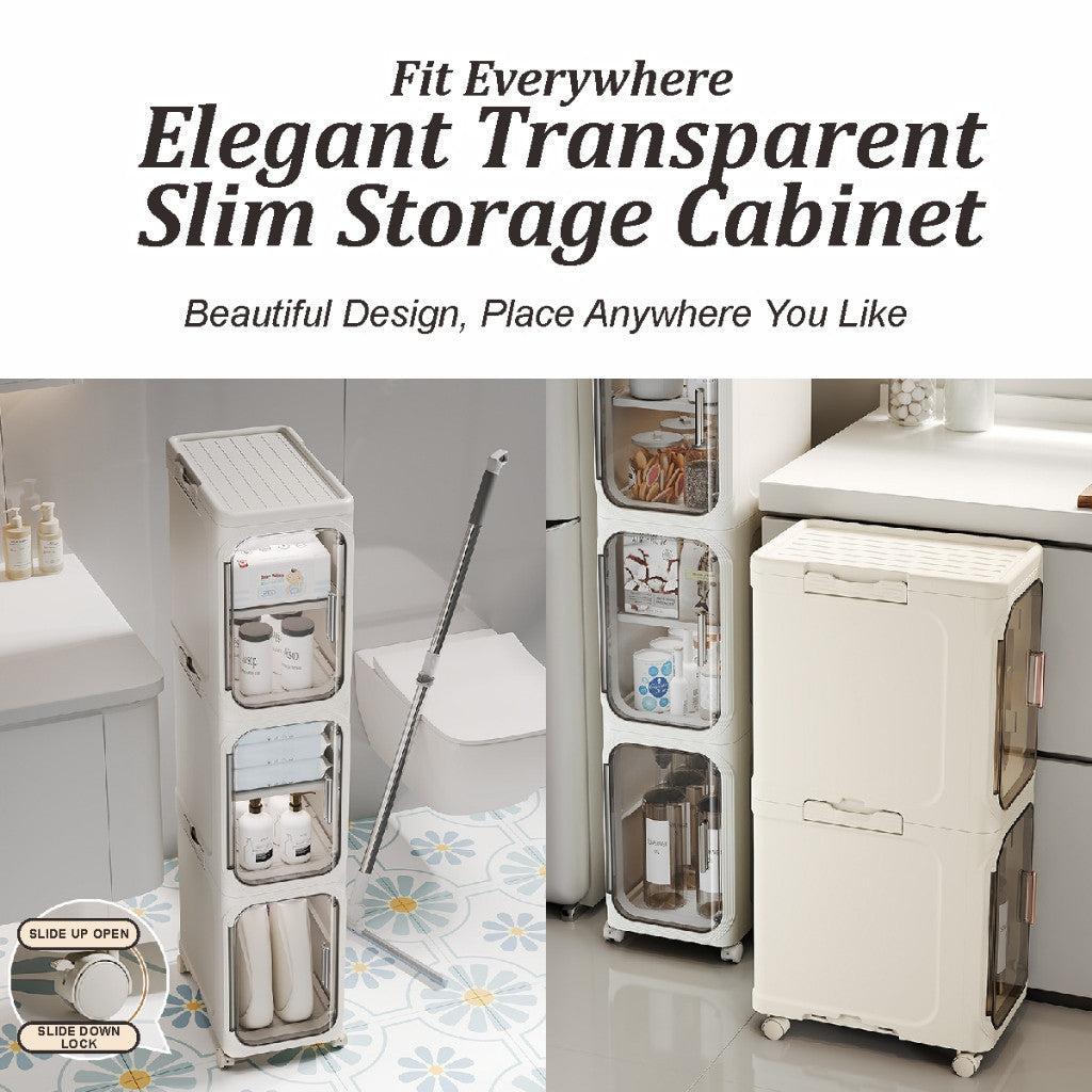 Koala Home  Slim Cabinet/kitchen cabinet / Plastic Storage Drawers / kitchen Organizer Shelf Rack