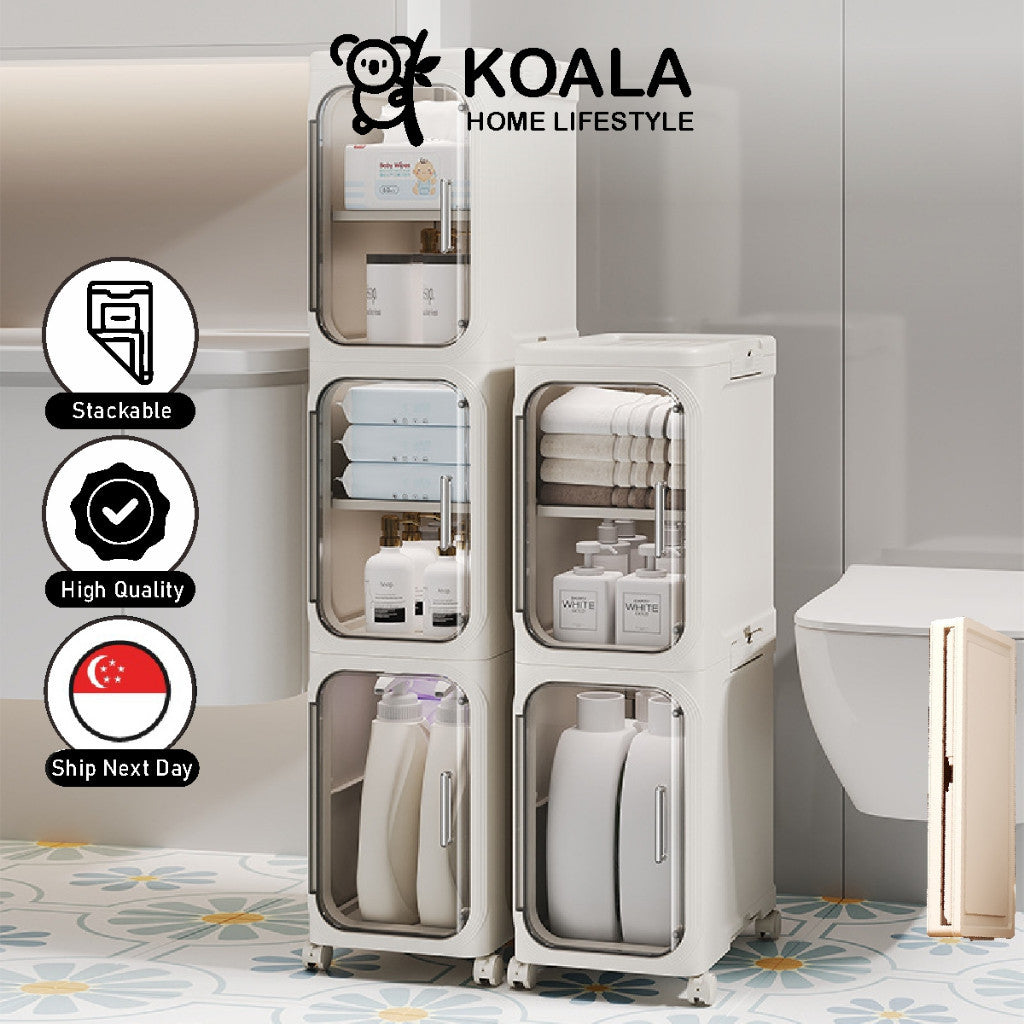 Koala Home  Slim Cabinet/kitchen cabinet / Plastic Storage Drawers / kitchen Organizer Shelf Rack