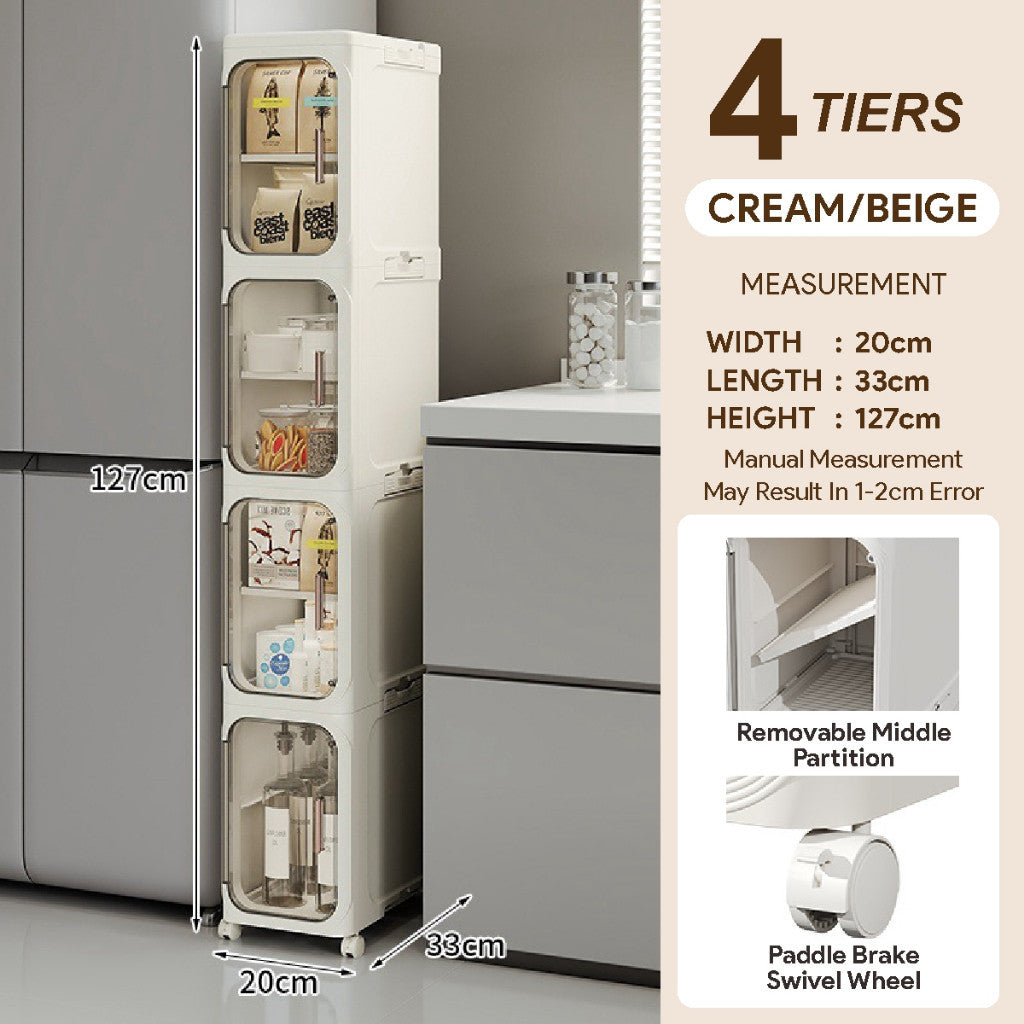 Koala Home  Slim Cabinet/kitchen cabinet / Plastic Storage Drawers / kitchen Organizer Shelf Rack