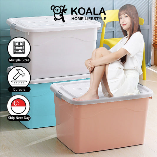 Koala Home Storage Box / Plastic Stackable Container Large Capacity with Wheels for Clothes Toys (8L - 107L)