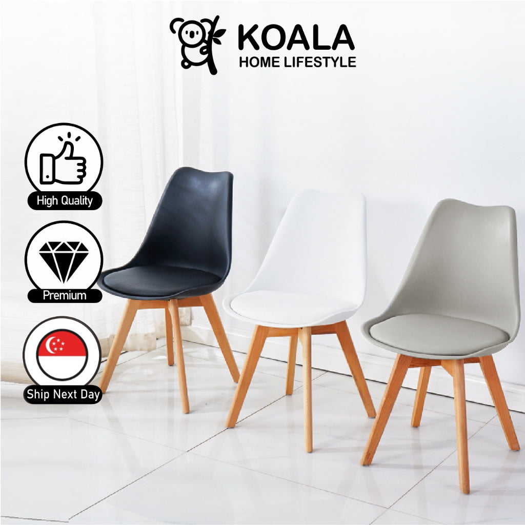 Koala Home Dining Chair/PU/Office Eames Chair Nordic Style Dining Chair/Leisure Coffee Chair, Hotel Stool Ergon