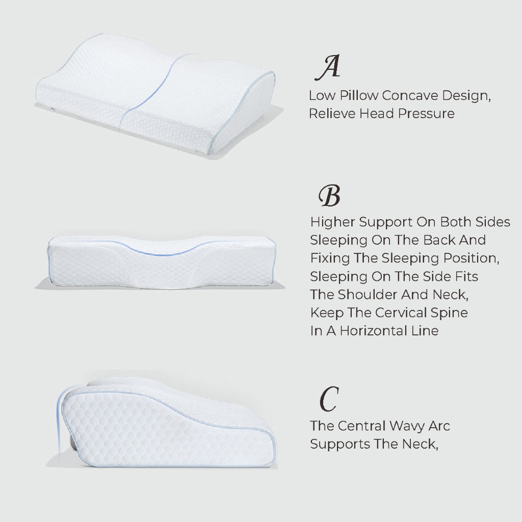 Koala Home Contour Memory Foam Pillow, Cervical Pillows for Sleeping, For Side, Washable Pillowcase