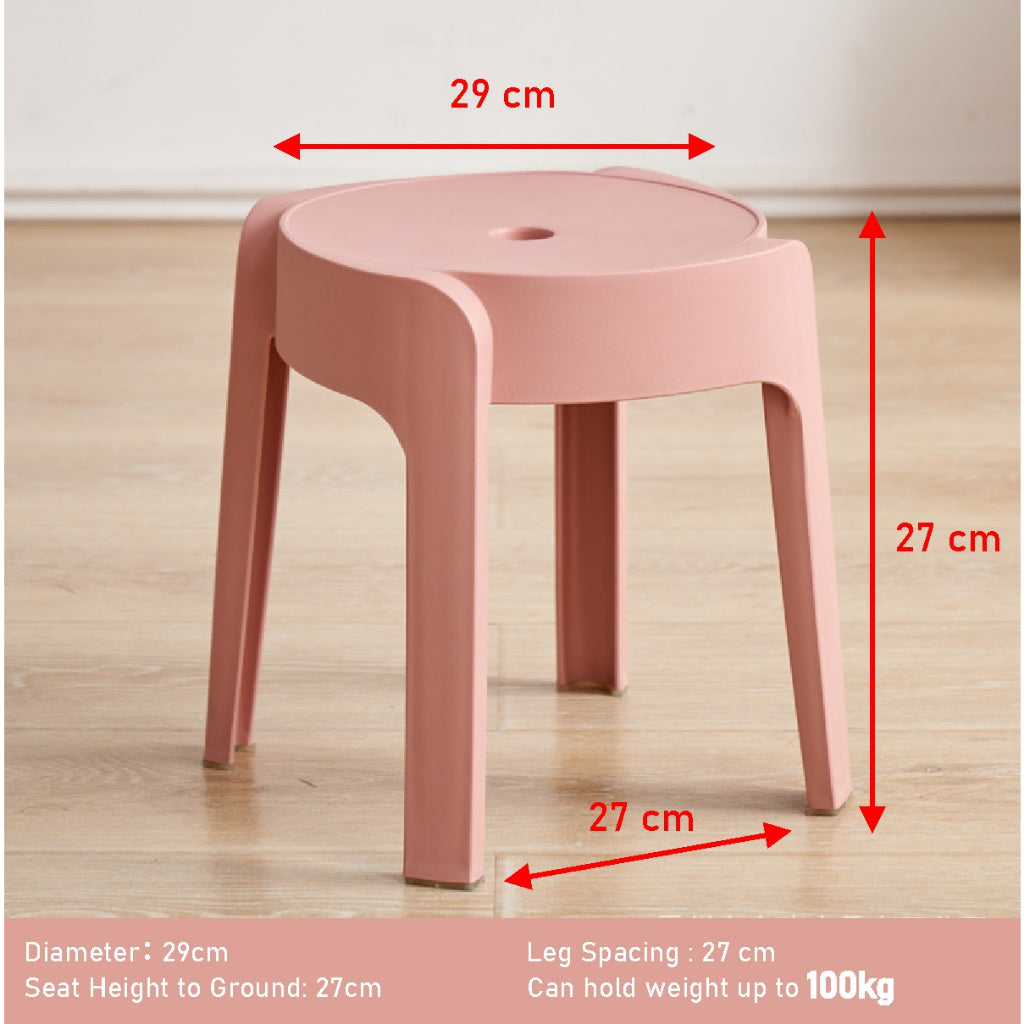 Koala Home Plastic Stool Chair/Stackable/Round Stool/High Stool/Nordic Minimalist Chair Thickened