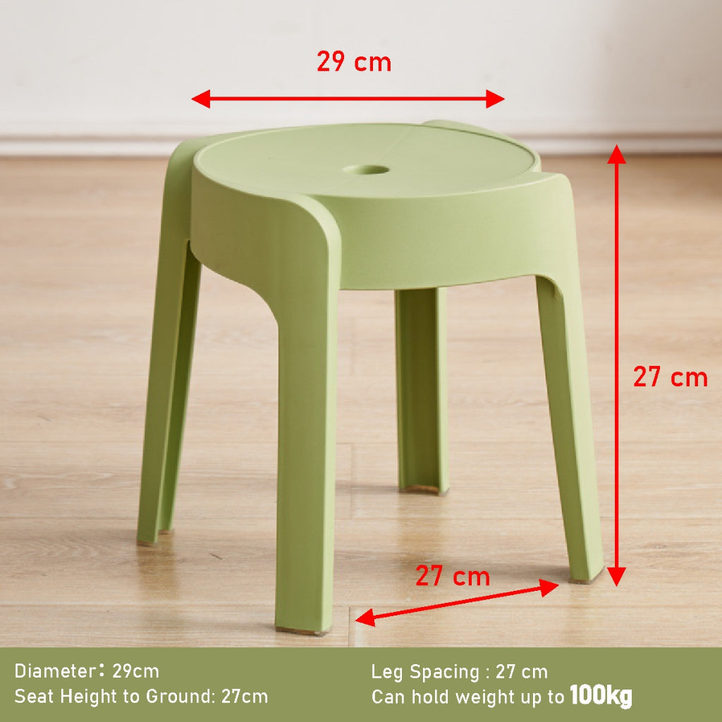 Koala Home Plastic Stool Chair/Stackable/Round Stool/High Stool/Nordic Minimalist Chair Thickened