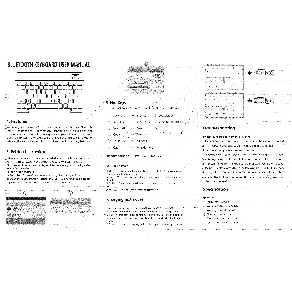 Koala Home Wireless Bluetooth Keyboard  Mouse Set mute Set Rechargeable Compatible with Phone/Tablet/iPad