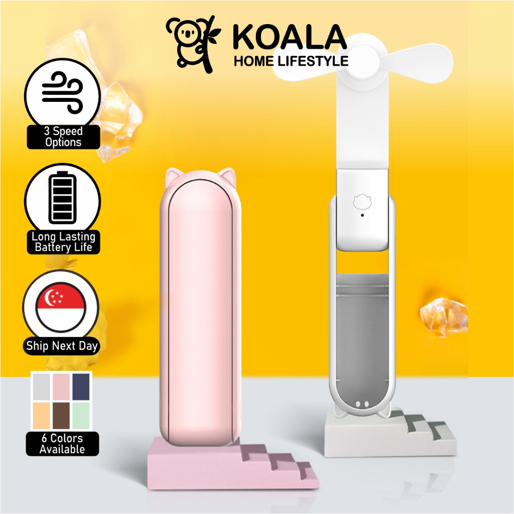 Koala Home Handheld Fan Portable Pocket Fan Folding Mini Fan USB Rechargeable Table Desk Small Fans