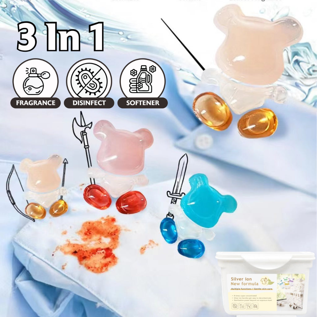 Koala Home Laundry Capsules 3 in 1 Detergent Capsules Fragrance Beads Bacteria Mite Removal 8x Cleaning 30 Pods