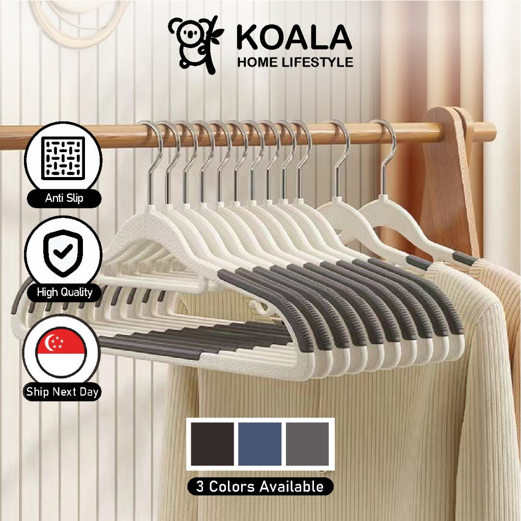 Koala Home 10pcs Hanger Clothes Set Anti-Slip Hangers Wardrobe Closet Organizer Stainless Steel Adult/Kids