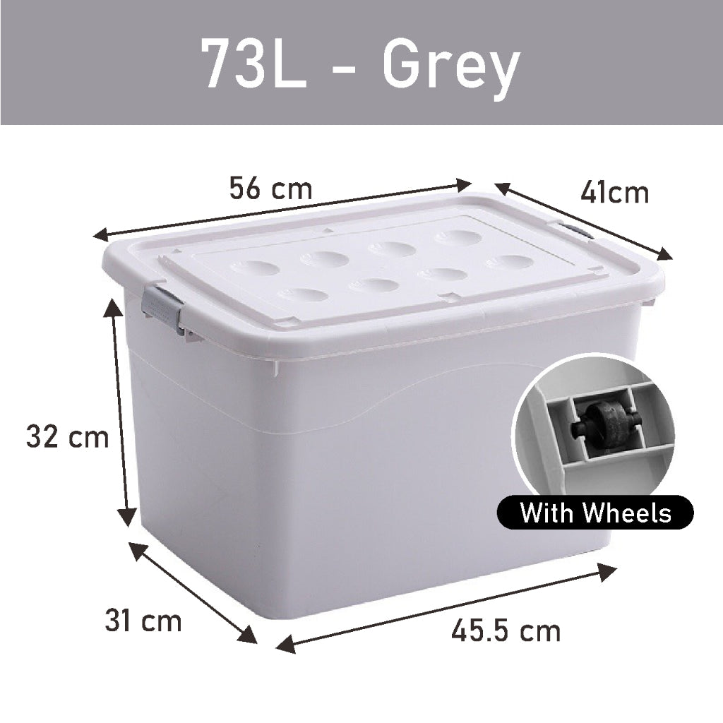 Koala Home Storage Box / Plastic Stackable Container Large Capacity with Wheels for Clothes Toys (8L - 107L)