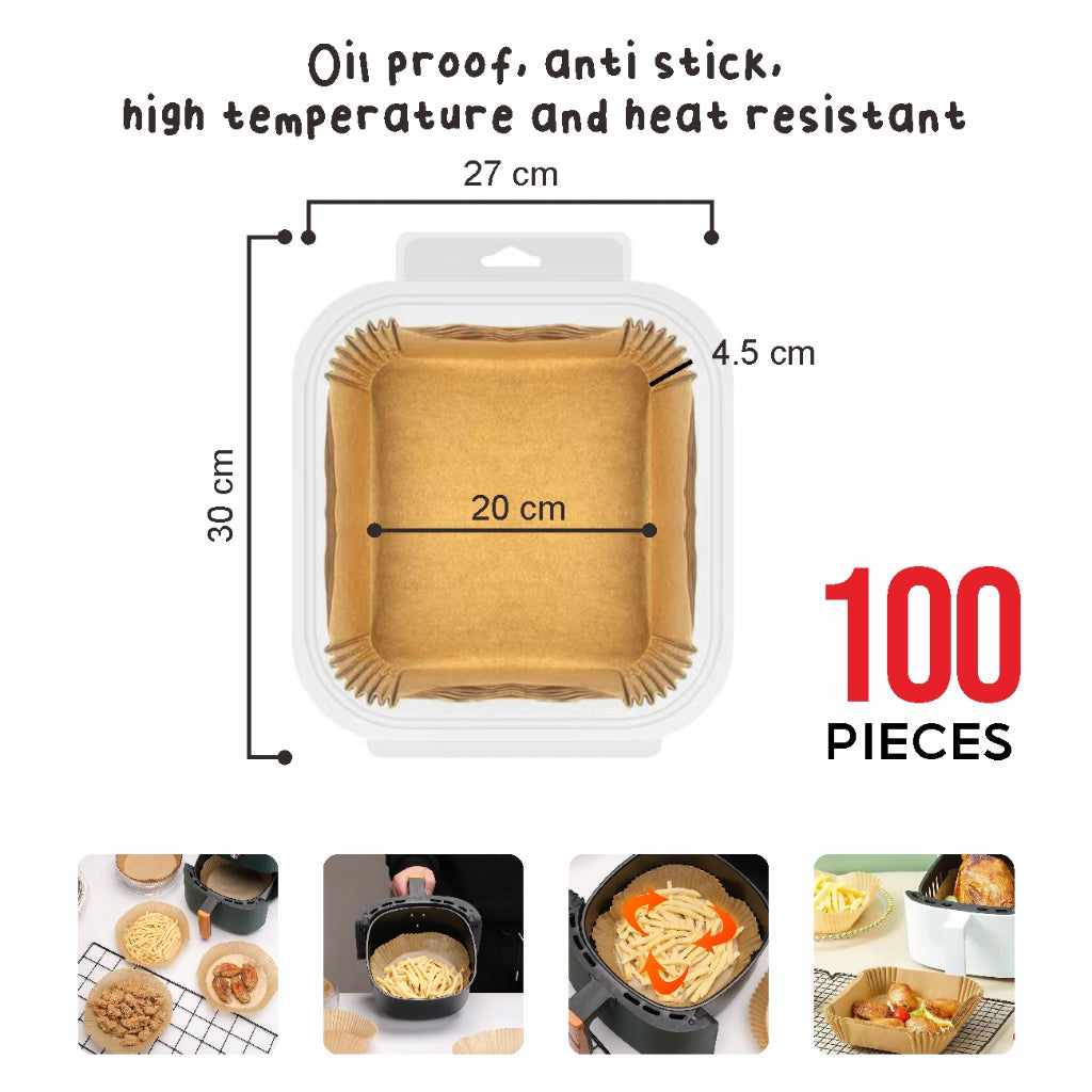 Koala Home Air Fryer Paper Disposable Oilproof Liners Non-Stick Parchment  Steamer Oven Baking 100pcs / 50Pcs