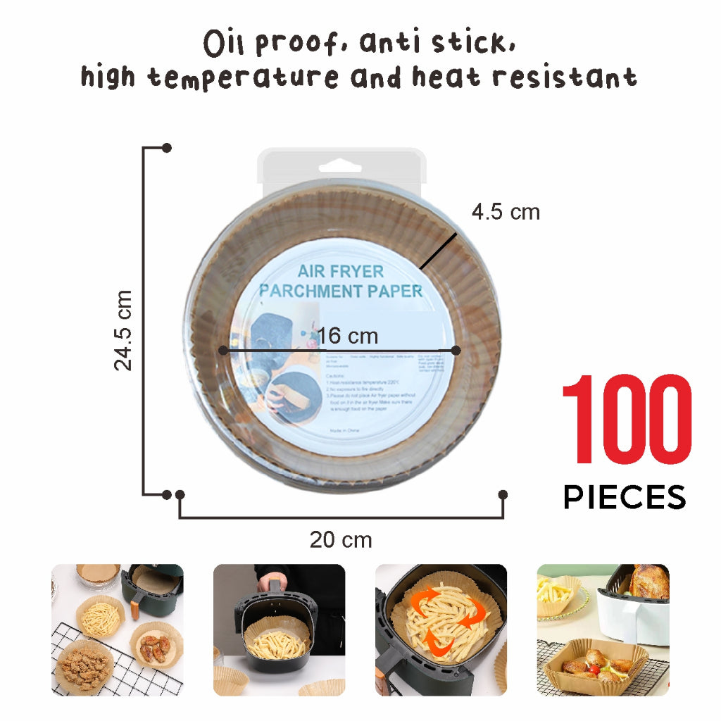 Koala Home Air Fryer Paper Disposable Oilproof Liners Non-Stick Parchment  Steamer Oven Baking 100pcs / 50Pcs