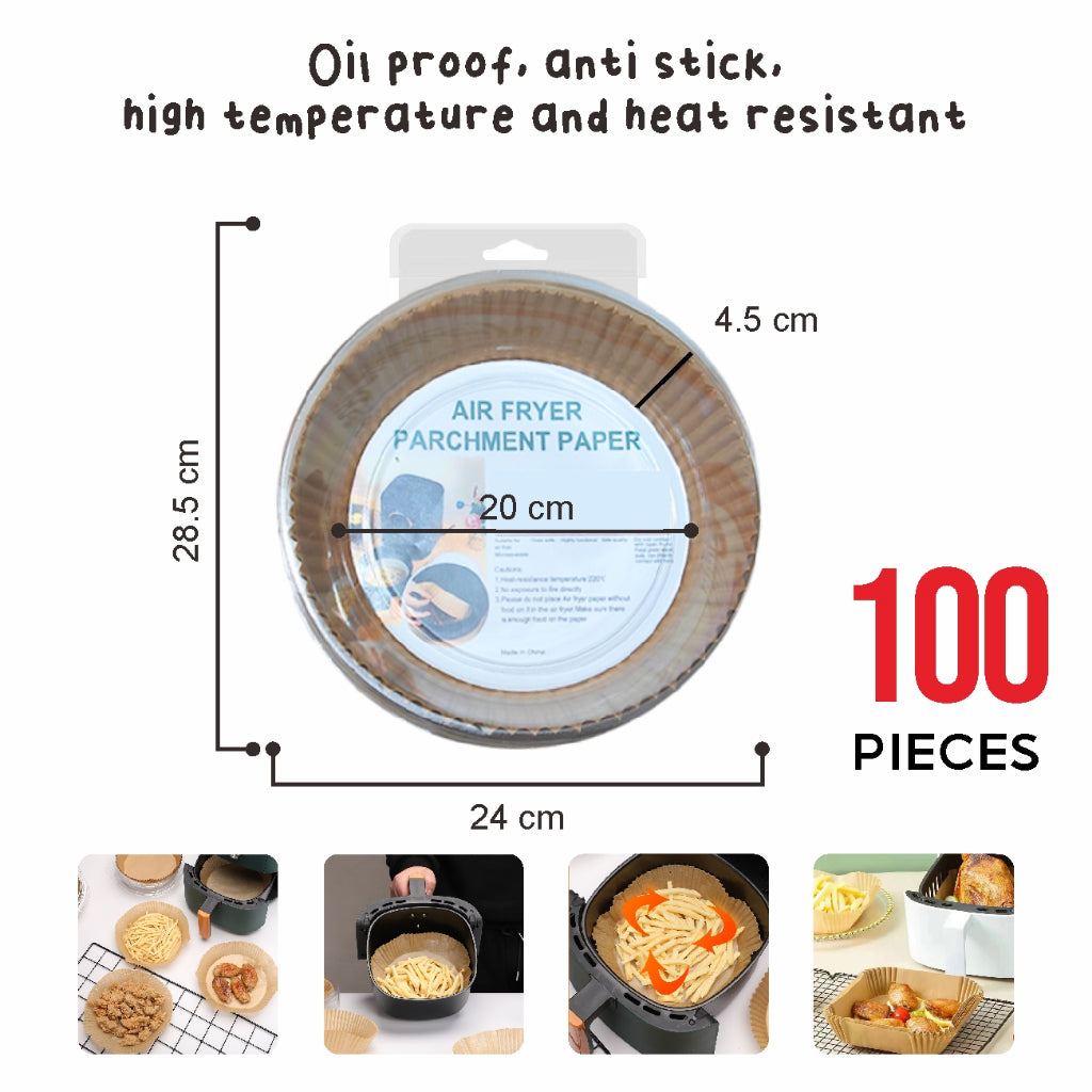 Koala Home Air Fryer Paper Disposable Oilproof Liners Non-Stick Parchment  Steamer Oven Baking 100pcs / 50Pcs